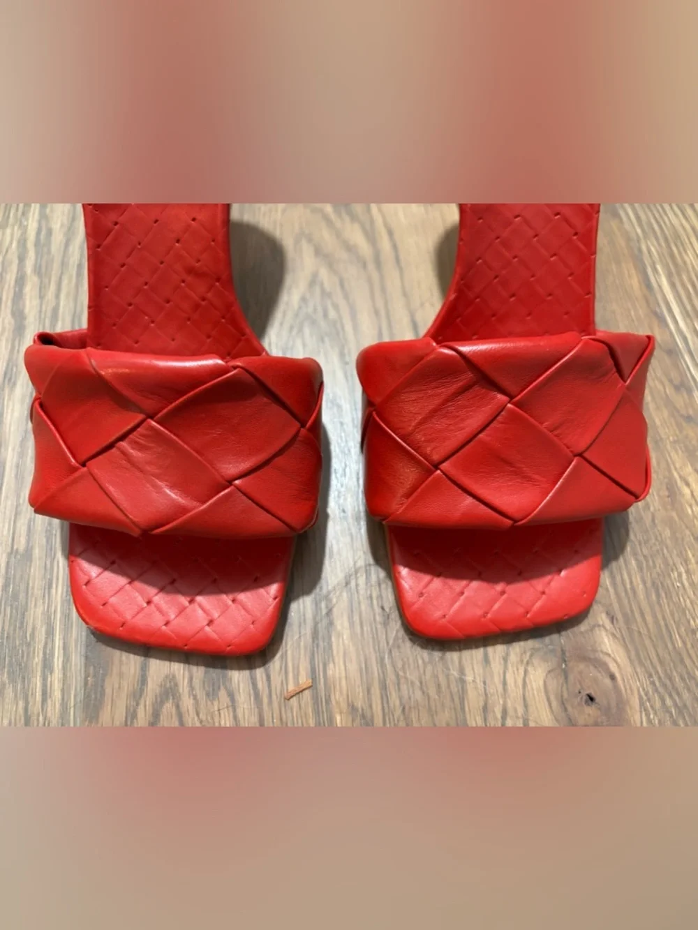 Vince Camuto NWOT Brelanie Braided Strap Sandal Red Mules Size 7 - Picture 10 of 11